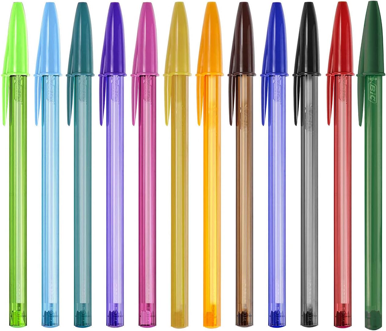 Canetas Coloridas Bic Cristal Fashion 1Ponta Esferográfica Média de 1.2mm, Escrita Suave e Cores Vibrantes