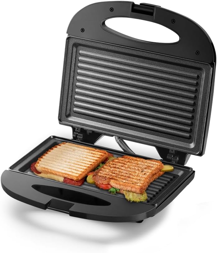 Sanduicheira Minigrill Gourmet 220V com 750W Chapa Dupla e com Revestimento Antiaderente Preta Multilaser - CE044