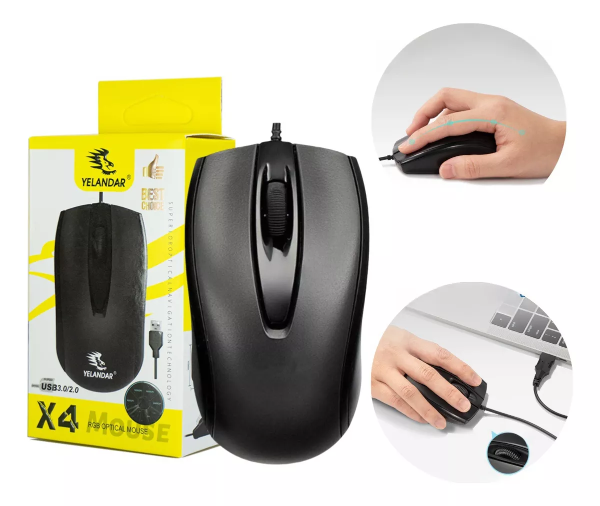 Mouse X4 Com Fio Para Pc Computador Notebook Usb