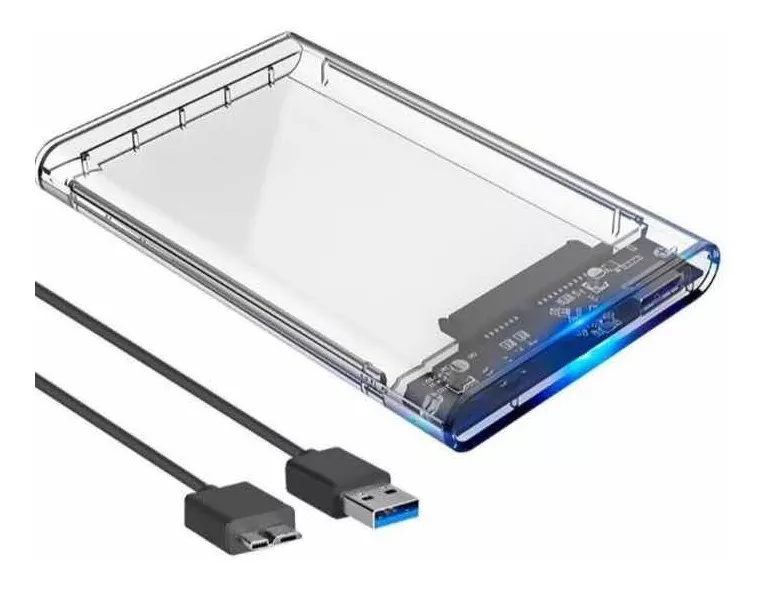 Case Para Hd Externo Transparente Notebook Sata 2.5 Usb 3.0