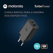 Carregador motorola entrada dupla tipo A e tipo C carregamento turbo 67w power delivery(PD)